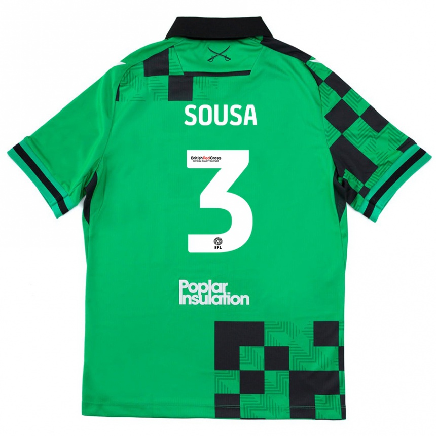 Niño Fútbol Camiseta Lino Sousa #3 Verde Negro 2ª Equipación 2024/25