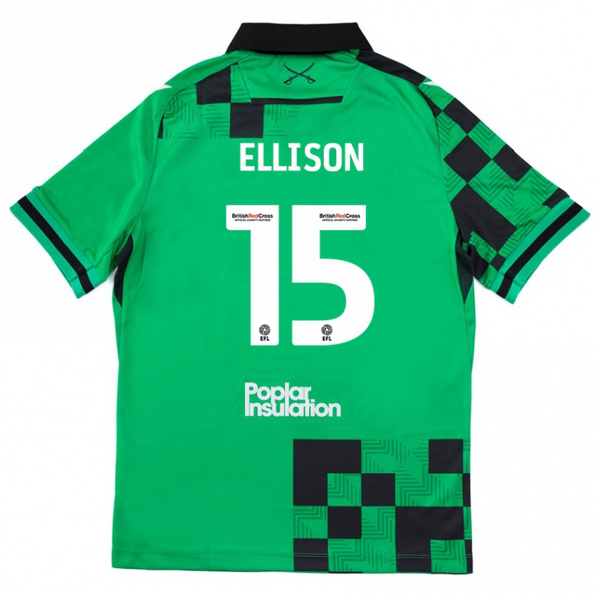 Niño Fútbol Camiseta Dan Ellison #15 Verde Negro 2ª Equipación 2024/25