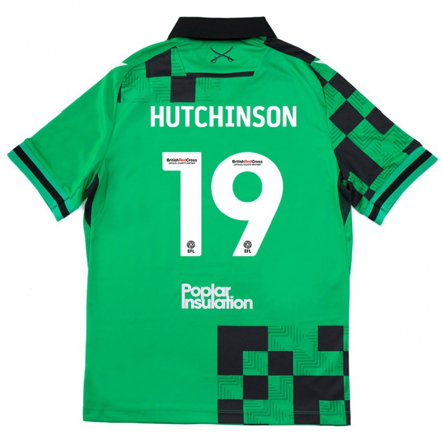 Niño Fútbol Camiseta Isaac Hutchinson #19 Verde Negro 2ª Equipación 2024/25