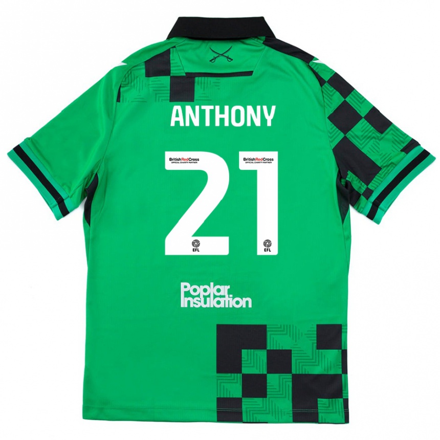 Niño Fútbol Camiseta Micah Anthony #21 Verde Negro 2ª Equipación 2024/25