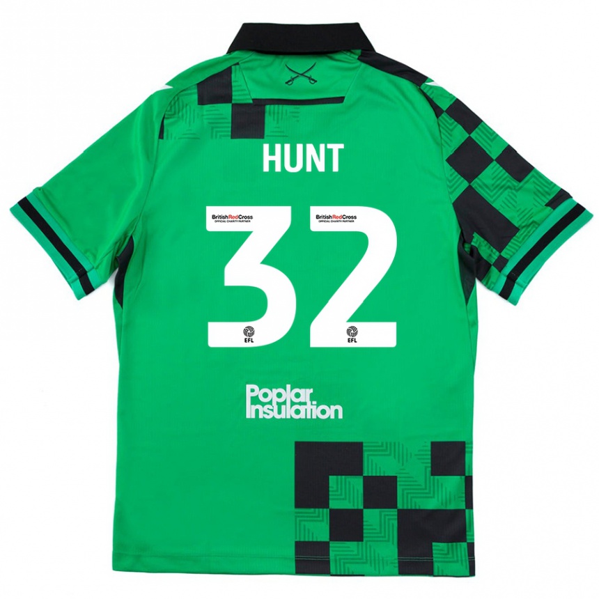 Niño Fútbol Camiseta Jack Hunt #32 Verde Negro 2ª Equipación 2024/25