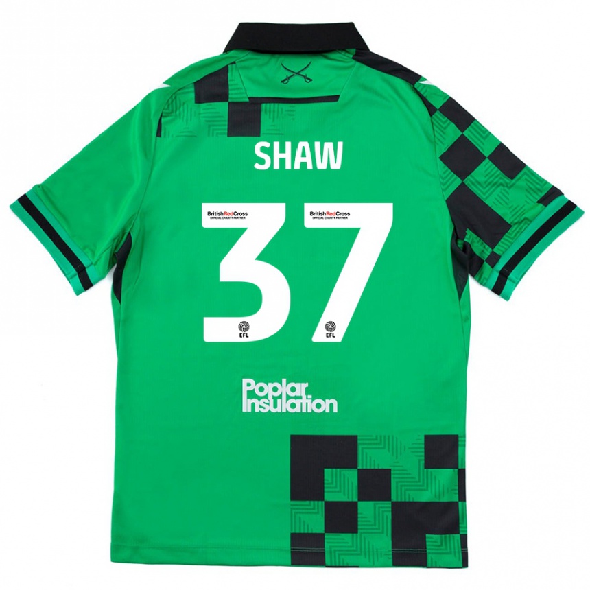 Niño Fútbol Camiseta Kofi Shaw #37 Verde Negro 2ª Equipación 2024/25