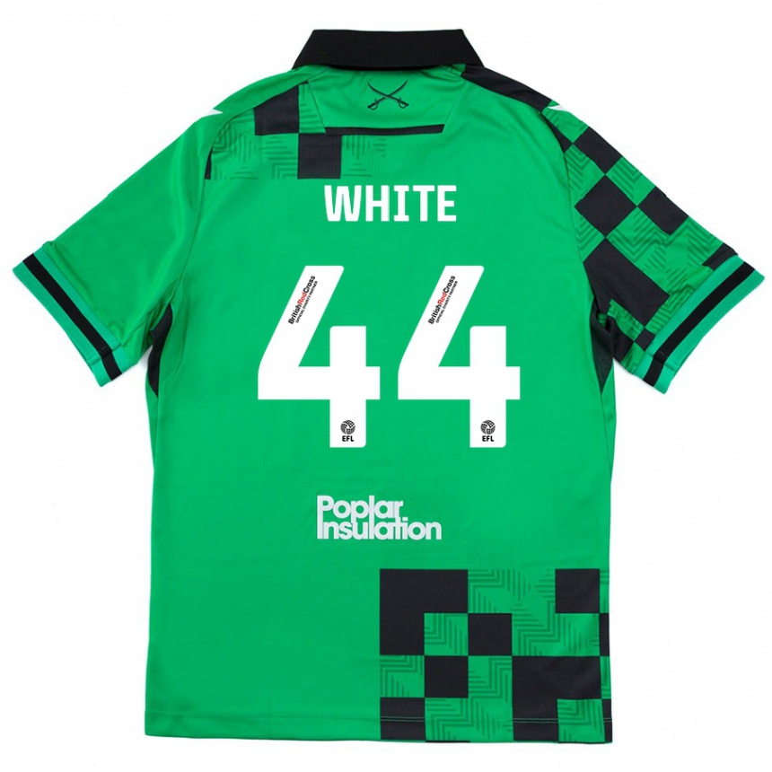 Niño Fútbol Camiseta Charlie White #44 Verde Negro 2ª Equipación 2024/25