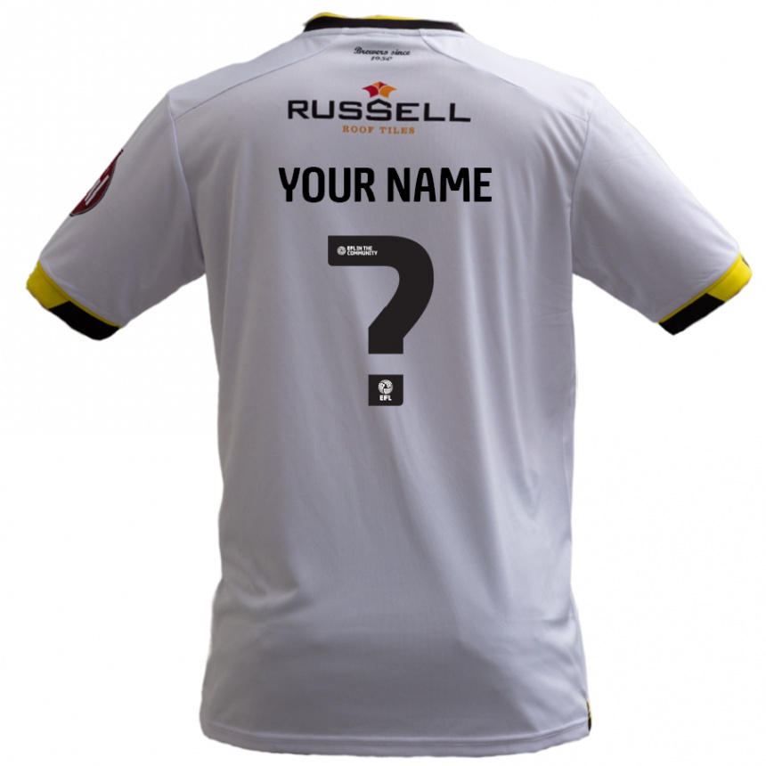 Niño Fútbol Camiseta Su Nombre #0 Blanco 2ª Equipación 2024/25