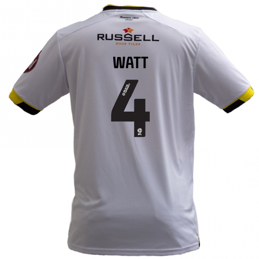 Niño Fútbol Camiseta Elliot Watt #4 Blanco 2ª Equipación 2024/25