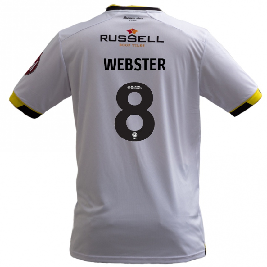 Niño Fútbol Camiseta Charlie Webster #8 Blanco 2ª Equipación 2024/25