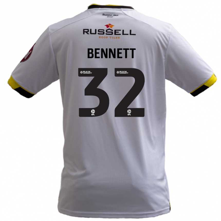 Niño Fútbol Camiseta Mason Bennett #32 Blanco 2ª Equipación 2024/25