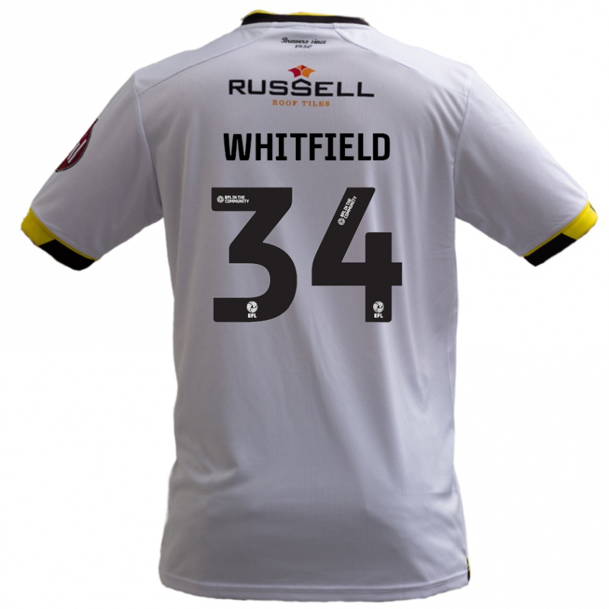 Niño Fútbol Camiseta Ben Whitfield #34 Blanco 2ª Equipación 2024/25