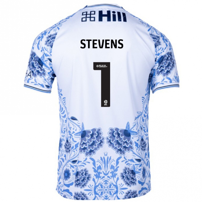 Niño Fútbol Camiseta Jack Stevens #1 Blanco Azul 2ª Equipación 2024/25