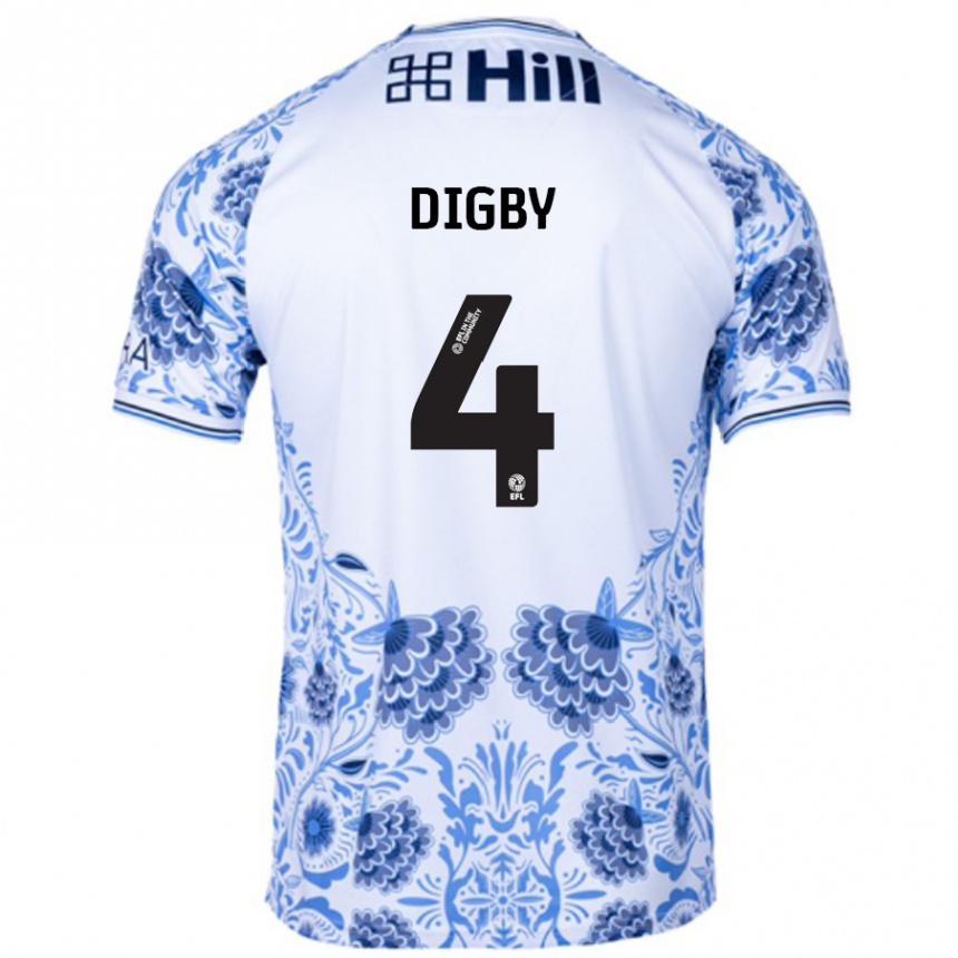 Niño Fútbol Camiseta Paul Digby #4 Blanco Azul 2ª Equipación 2024/25