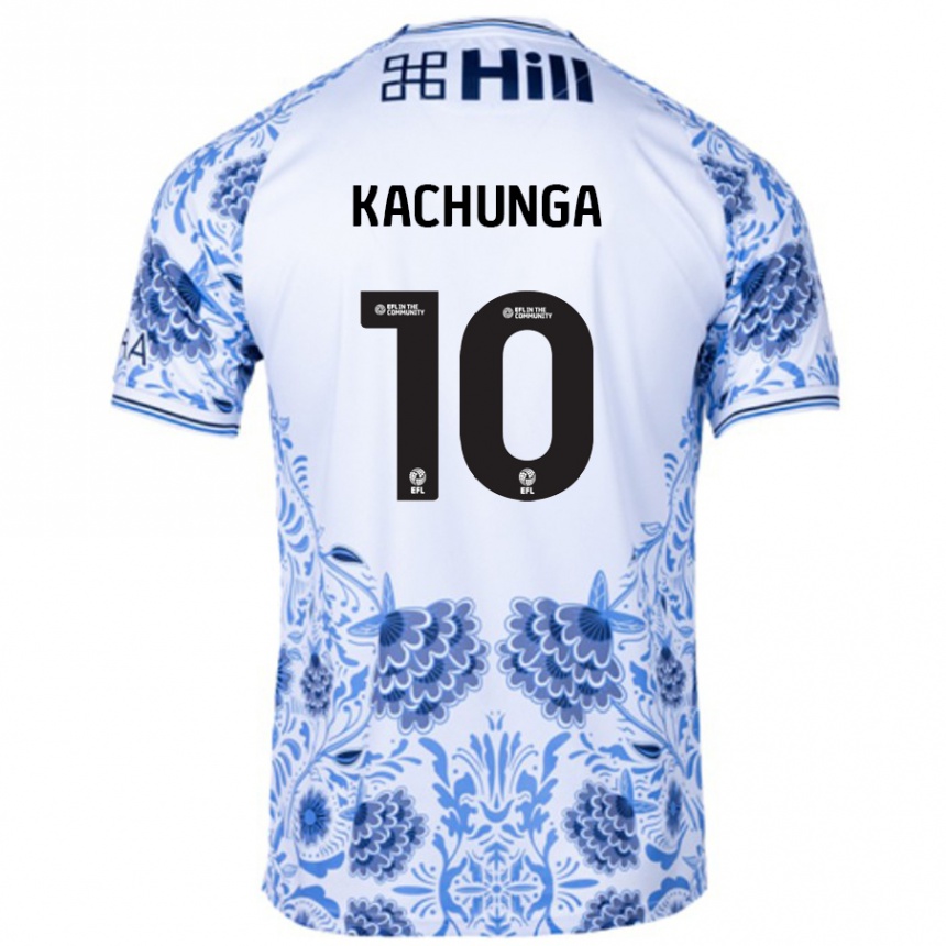 Niño Fútbol Camiseta Elias Kachunga #10 Blanco Azul 2ª Equipación 2024/25