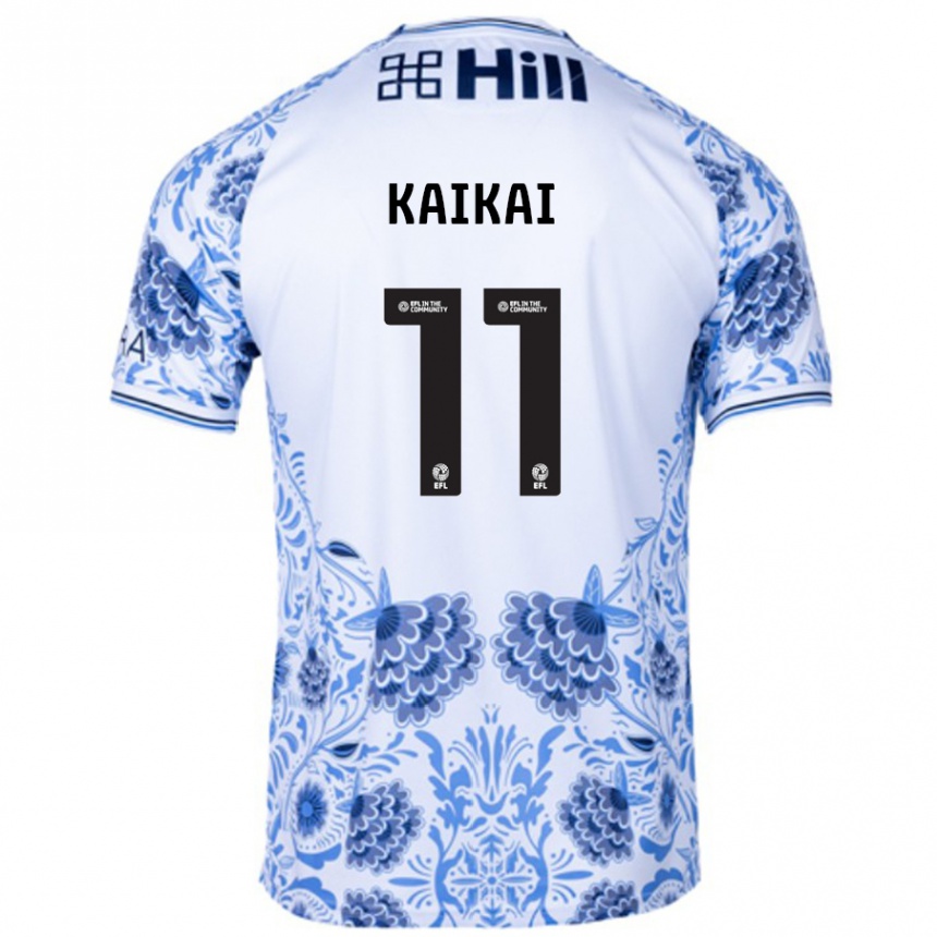 Niño Fútbol Camiseta Sullay Kaikai #11 Blanco Azul 2ª Equipación 2024/25