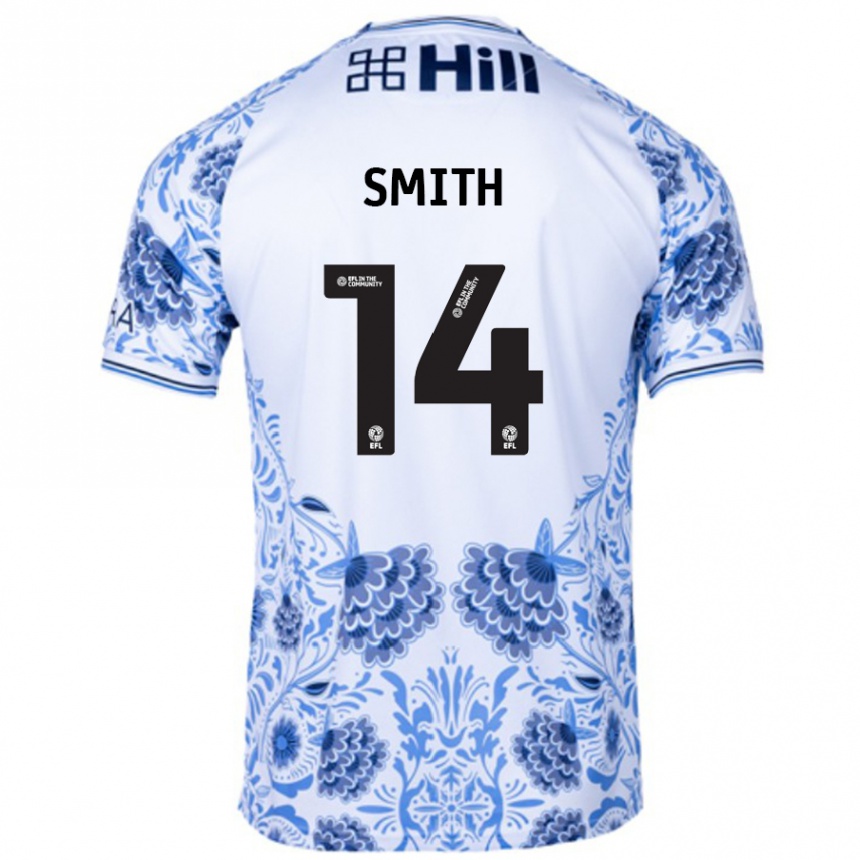 Niño Fútbol Camiseta Korey Smith #14 Blanco Azul 2ª Equipación 2024/25