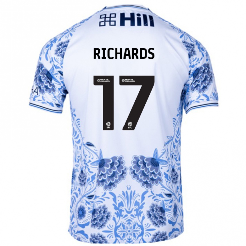 Niño Fútbol Camiseta Taylor Richards #17 Blanco Azul 2ª Equipación 2024/25