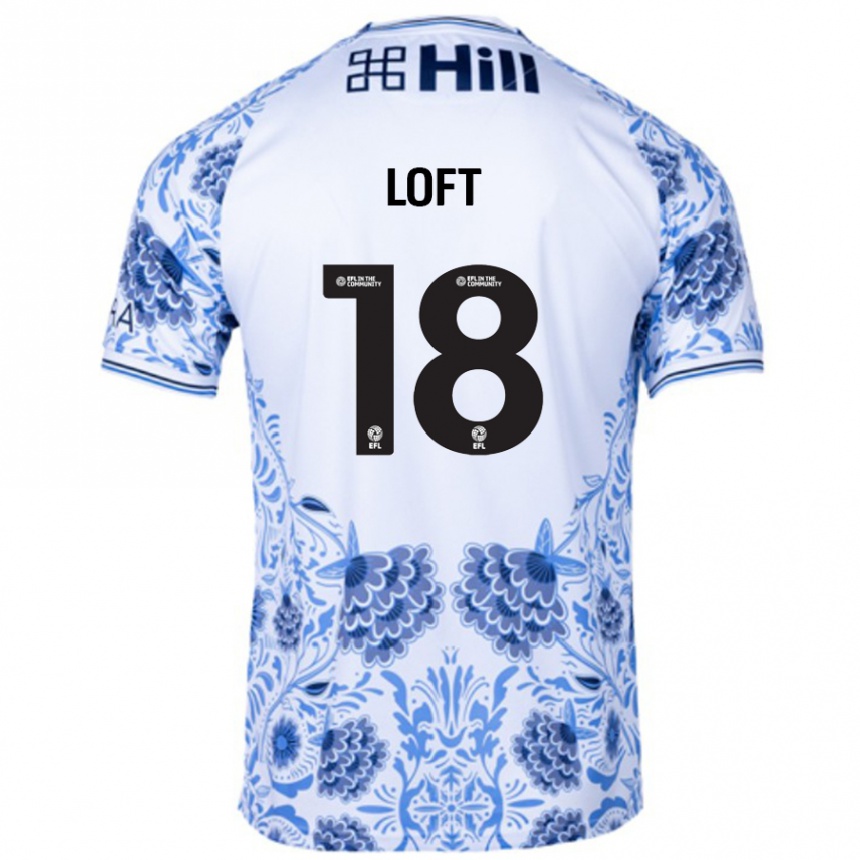 Niño Fútbol Camiseta Ryan Loft #18 Blanco Azul 2ª Equipación 2024/25