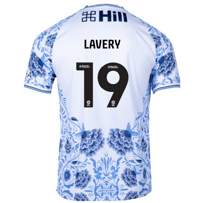 Niño Fútbol Camiseta Shayne Lavery #19 Blanco Azul 2ª Equipación 2024/25