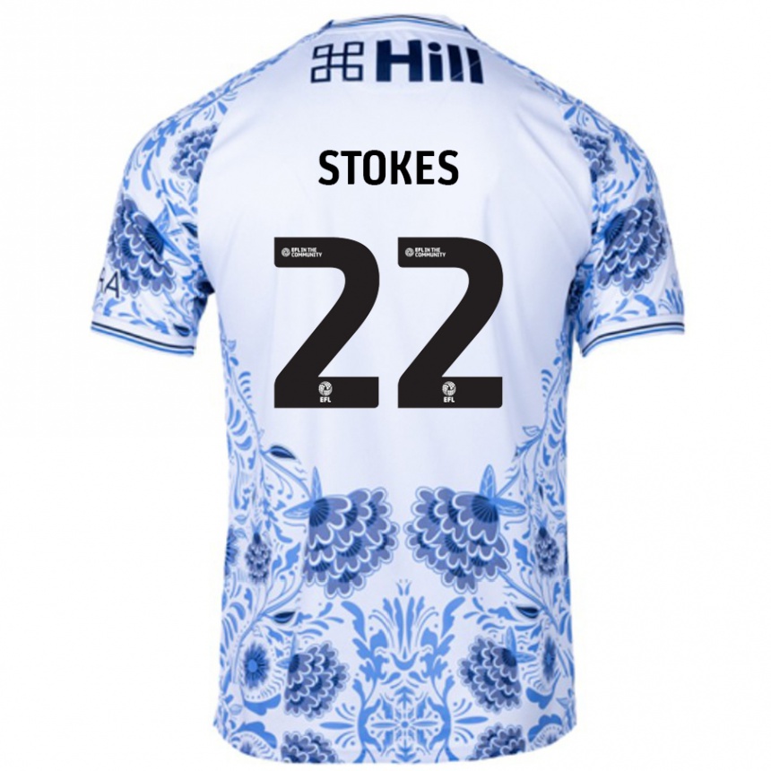 Niño Fútbol Camiseta Josh Stokes #22 Blanco Azul 2ª Equipación 2024/25