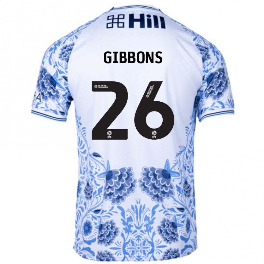 Niño Fútbol Camiseta James Gibbons #26 Blanco Azul 2ª Equipación 2024/25