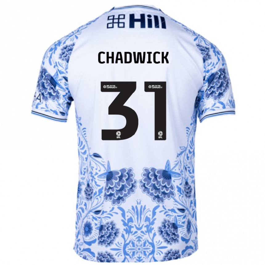 Niño Fútbol Camiseta Louis Chadwick #31 Blanco Azul 2ª Equipación 2024/25