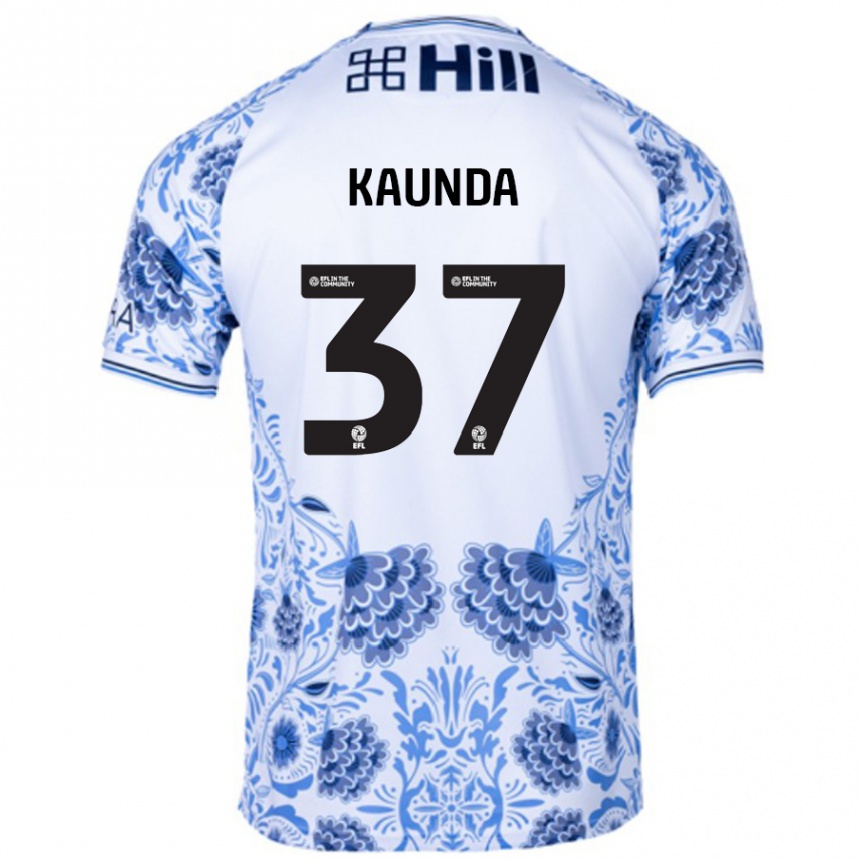 Niño Fútbol Camiseta Amaru Kaunda #37 Blanco Azul 2ª Equipación 2024/25