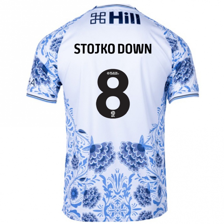 Niño Fútbol Camiseta Alysha Stojko-Down #8 Blanco Azul 2ª Equipación 2024/25