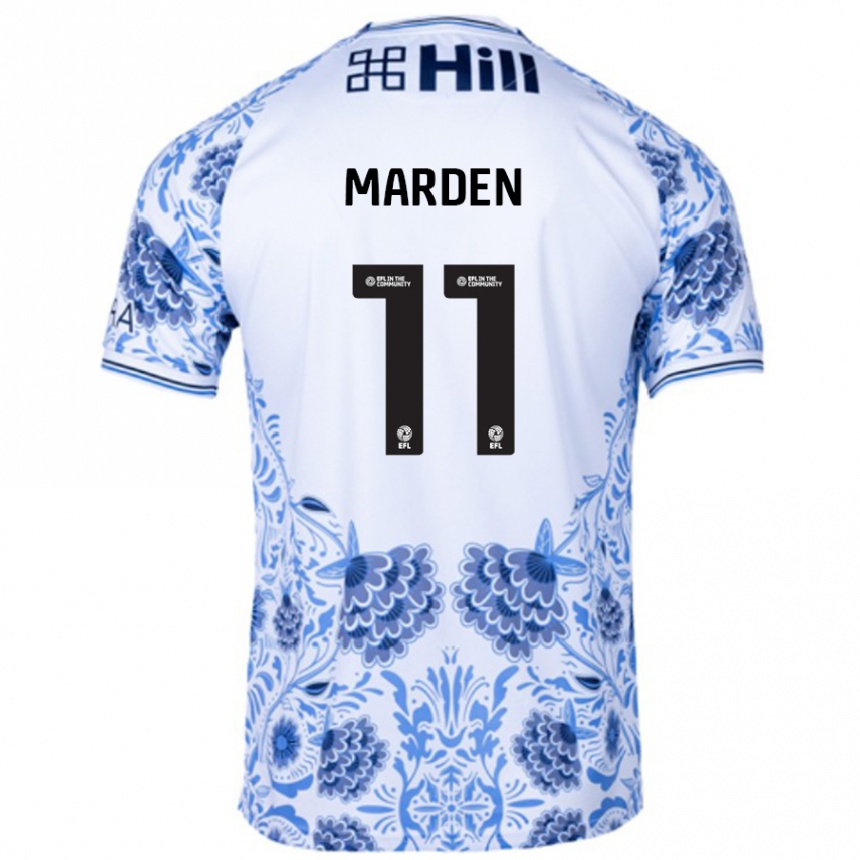 Niño Fútbol Camiseta Ella Marden #11 Blanco Azul 2ª Equipación 2024/25