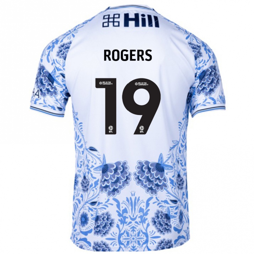 Niño Fútbol Camiseta Beatrice Rogers #19 Blanco Azul 2ª Equipación 2024/25