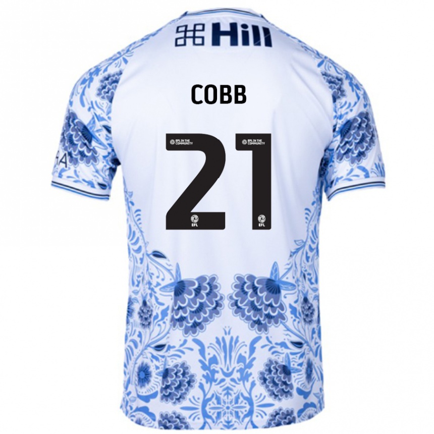 Niño Fútbol Camiseta Serena Cobb #21 Blanco Azul 2ª Equipación 2024/25