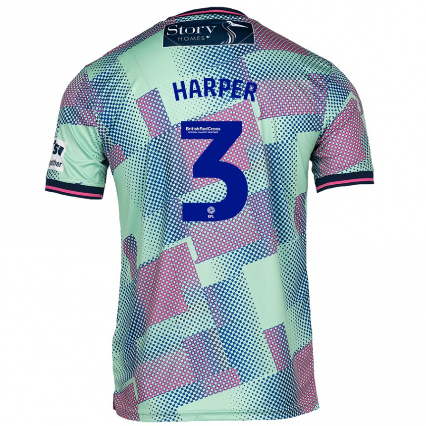 Niño Fútbol Camiseta Cameron Harper #3 Verde 2ª Equipación 2024/25