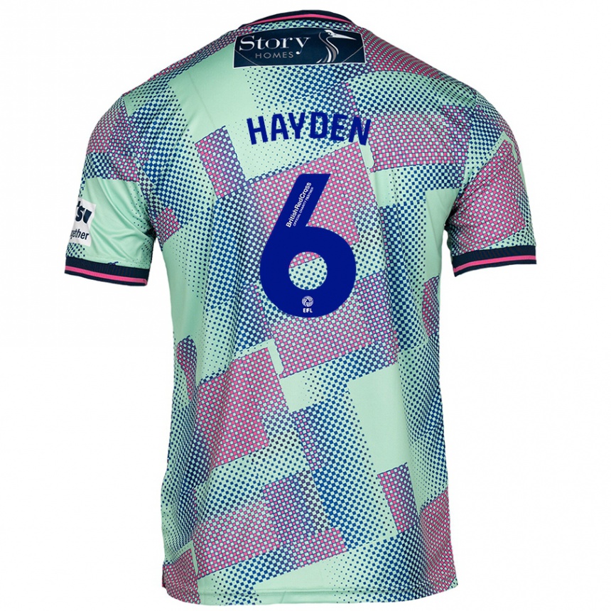 Niño Fútbol Camiseta Aaron Hayden #6 Verde 2ª Equipación 2024/25