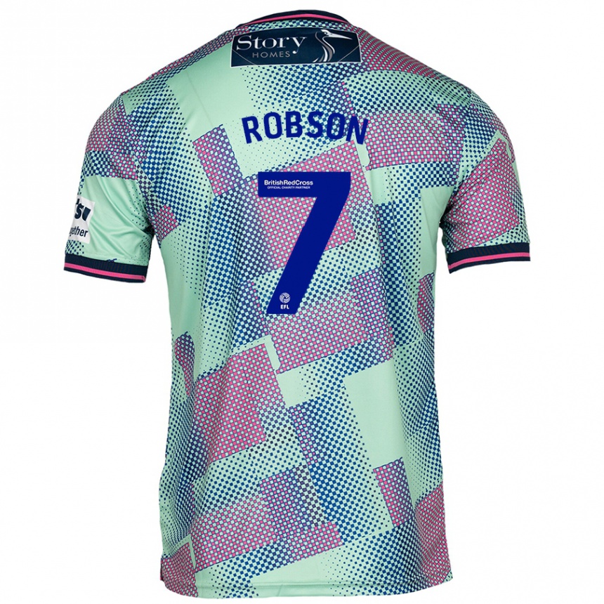 Niño Fútbol Camiseta Ethan Robson #7 Verde 2ª Equipación 2024/25