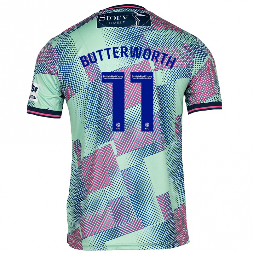 Niño Fútbol Camiseta Daniel Butterworth #11 Verde 2ª Equipación 2024/25