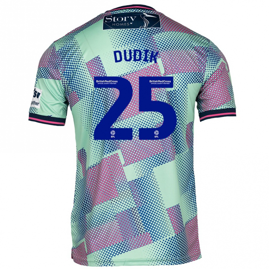 Niño Fútbol Camiseta Anton Dudik #25 Verde 2ª Equipación 2024/25