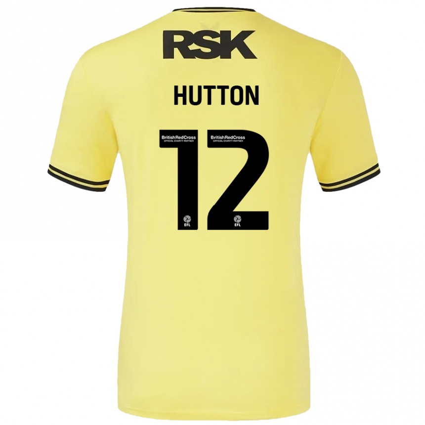 Niño Fútbol Camiseta Jodie Hutton #12 Amarillo Negro 2ª Equipación 2024/25