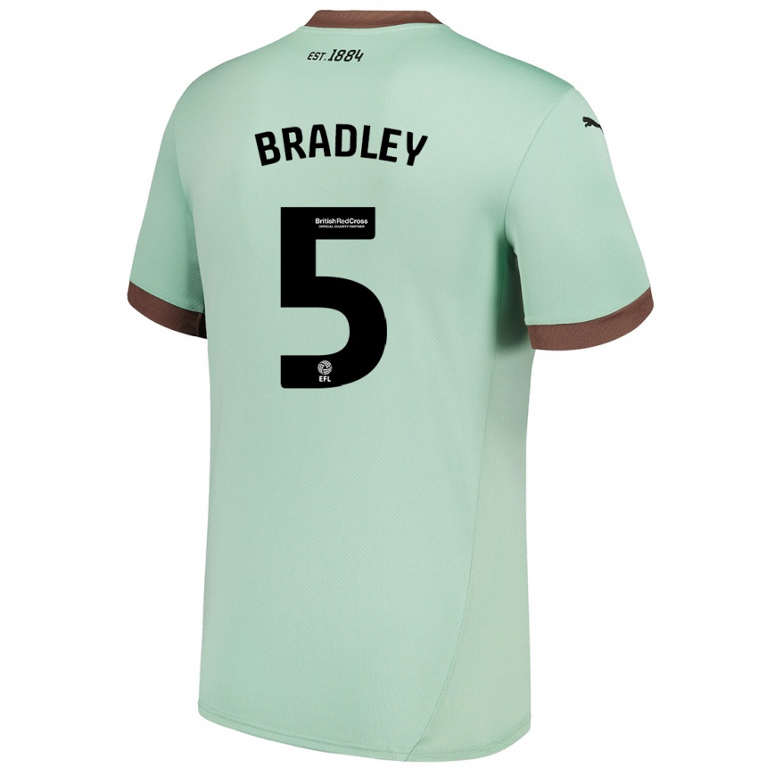 Niño Fútbol Camiseta Sonny Bradley #5 Verde Pálido 2ª Equipación 2024/25