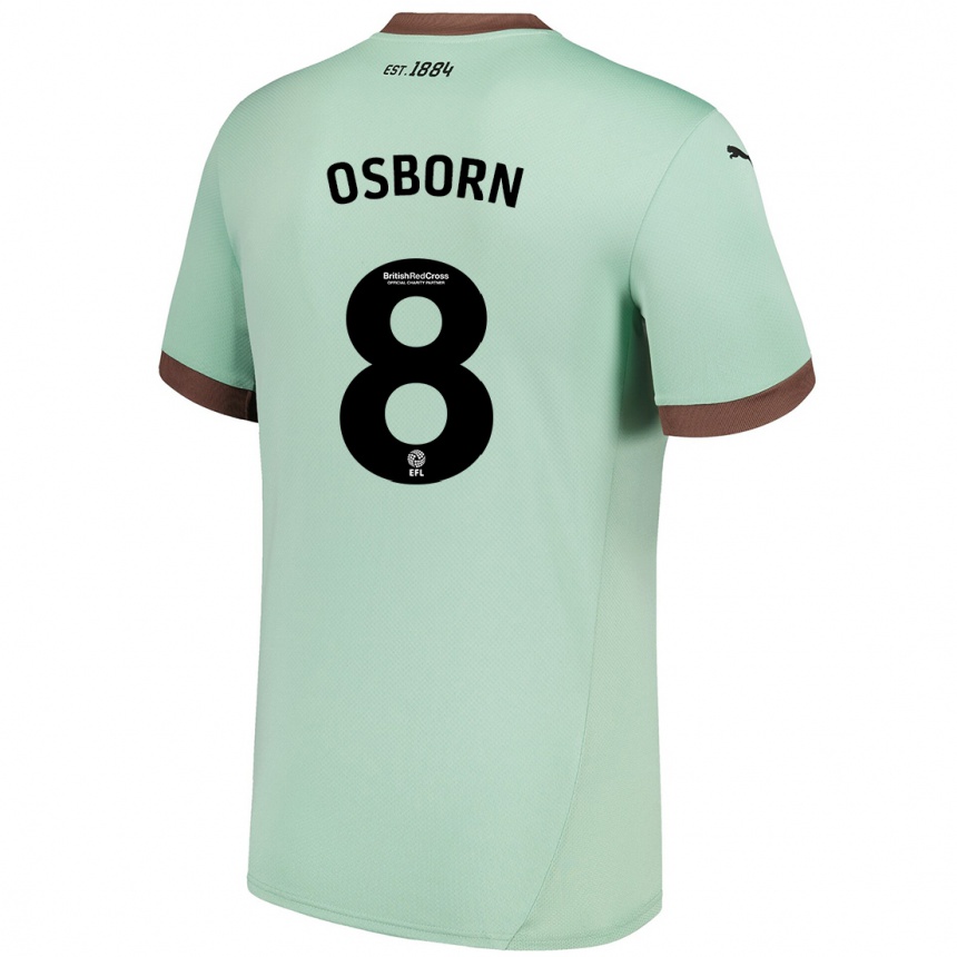 Niño Fútbol Camiseta Ben Osborn #8 Verde Pálido 2ª Equipación 2024/25