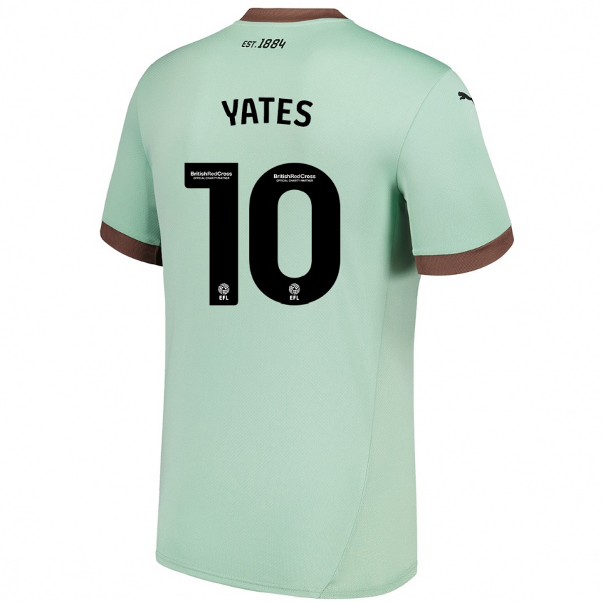 Niño Fútbol Camiseta Jerry Yates #10 Verde Pálido 2ª Equipación 2024/25