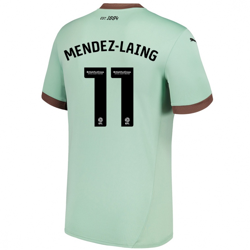 Niño Fútbol Camiseta Nathaniel Méndez-Laing #11 Verde Pálido 2ª Equipación 2024/25