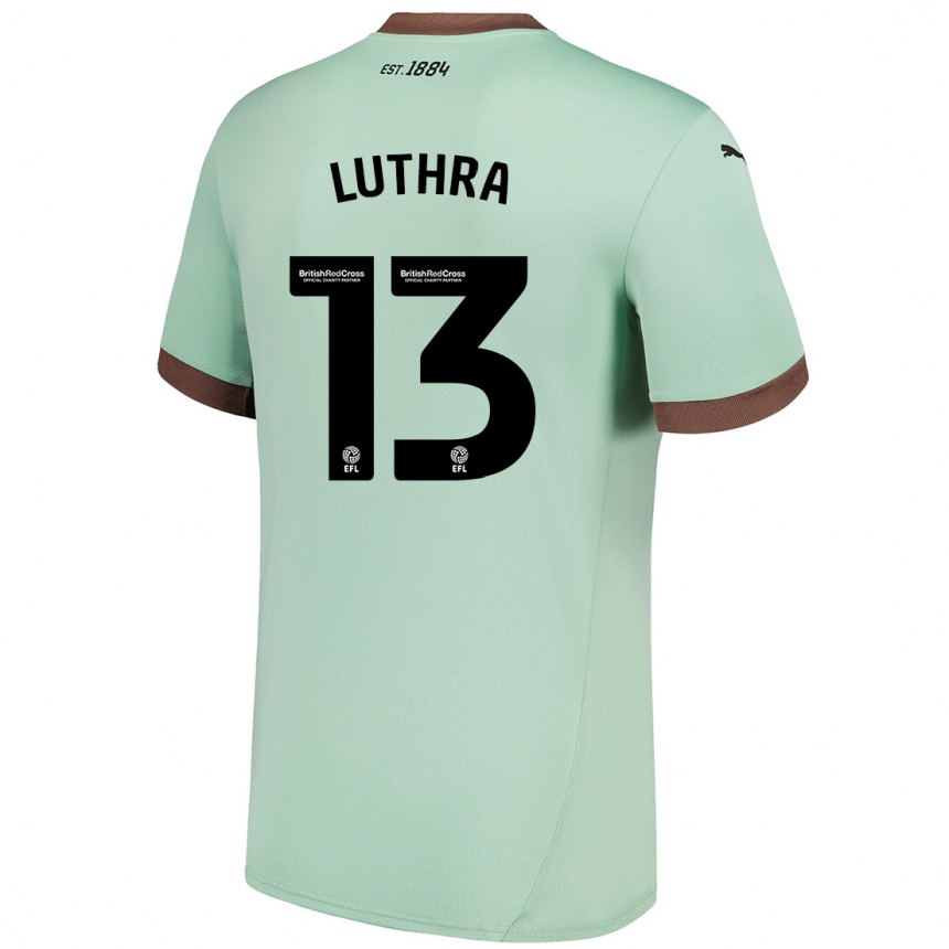 Niño Fútbol Camiseta Rohan Luthra #13 Verde Pálido 2ª Equipación 2024/25