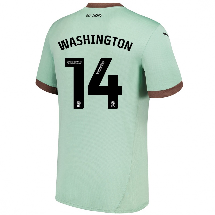 Niño Fútbol Camiseta Conor Washington #14 Verde Pálido 2ª Equipación 2024/25