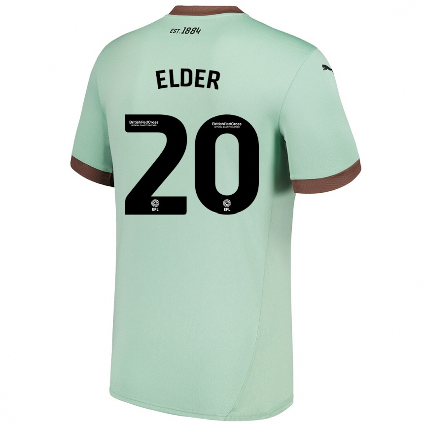 Niño Fútbol Camiseta Callum Elder #20 Verde Pálido 2ª Equipación 2024/25