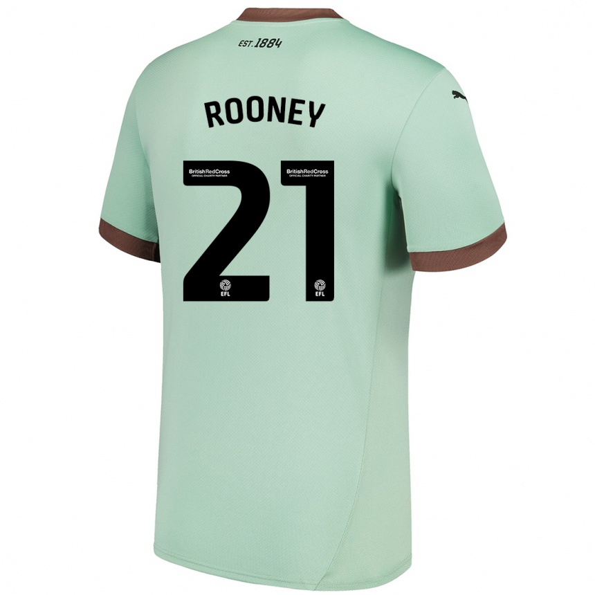 Niño Fútbol Camiseta Jake Rooney #21 Verde Pálido 2ª Equipación 2024/25