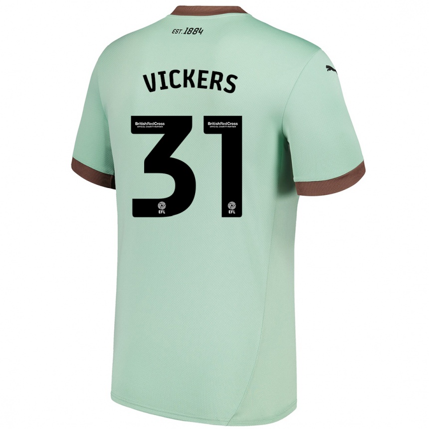 Niño Fútbol Camiseta Josh Vickers #31 Verde Pálido 2ª Equipación 2024/25