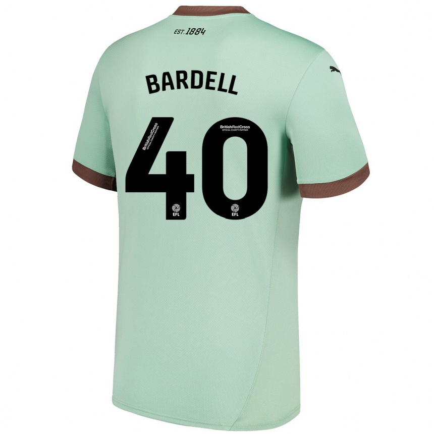 Niño Fútbol Camiseta Max Bardell #40 Verde Pálido 2ª Equipación 2024/25