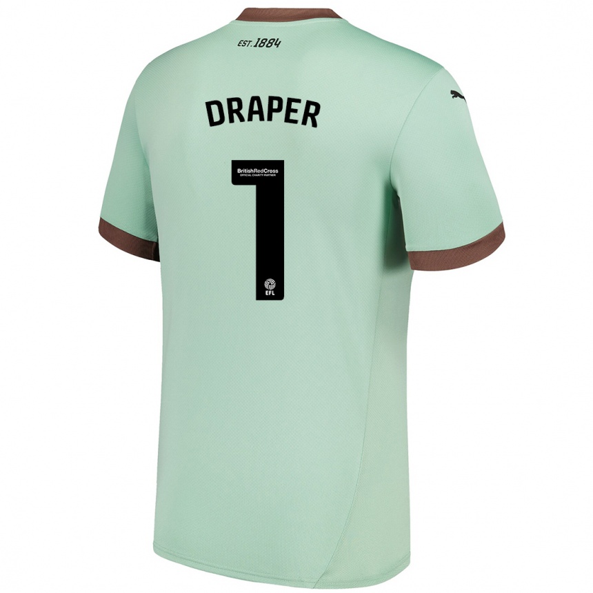 Niño Fútbol Camiseta Anna Draper #1 Verde Pálido 2ª Equipación 2024/25