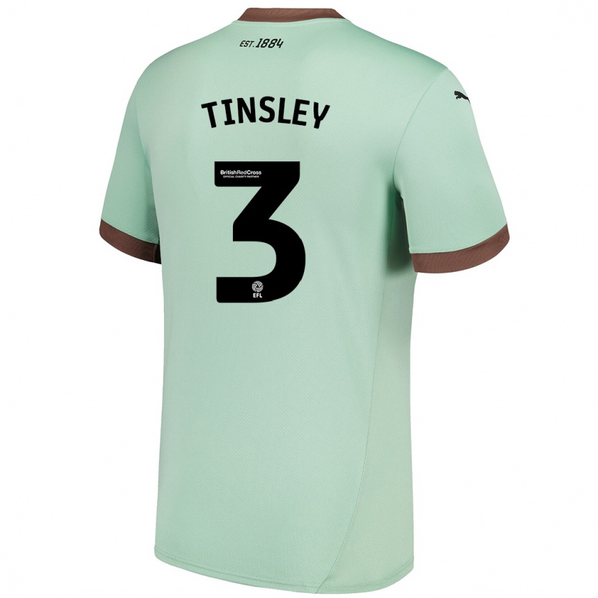 Niño Fútbol Camiseta Megan Tinsley #3 Verde Pálido 2ª Equipación 2024/25