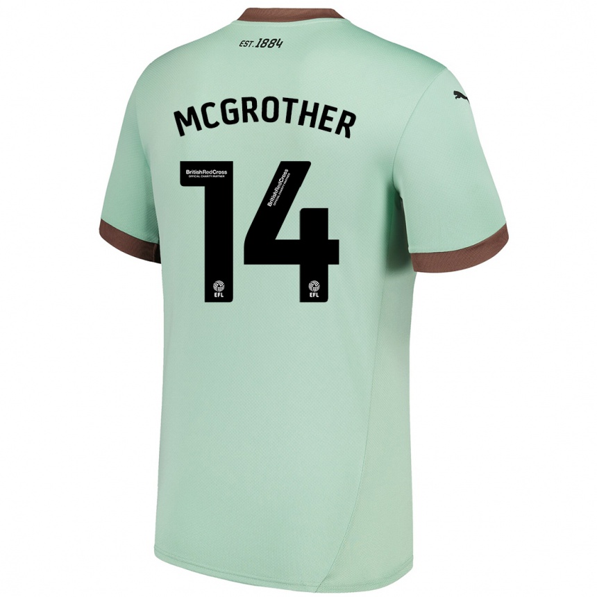 Niño Fútbol Camiseta Becky Mcgrother #14 Verde Pálido 2ª Equipación 2024/25