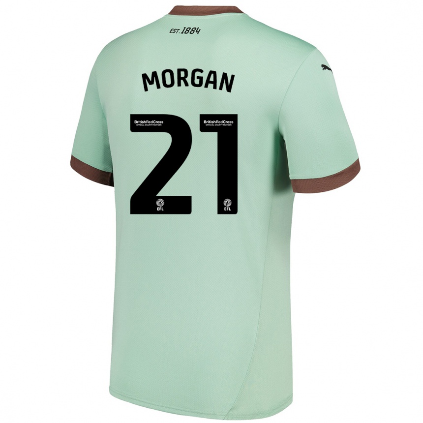 Niño Fútbol Camiseta Sarah Morgan #21 Verde Pálido 2ª Equipación 2024/25