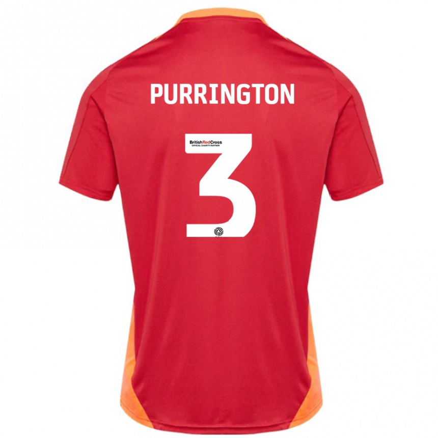 Niño Fútbol Camiseta Ben Purrington #3 Azul Blanquecino 2ª Equipación 2024/25