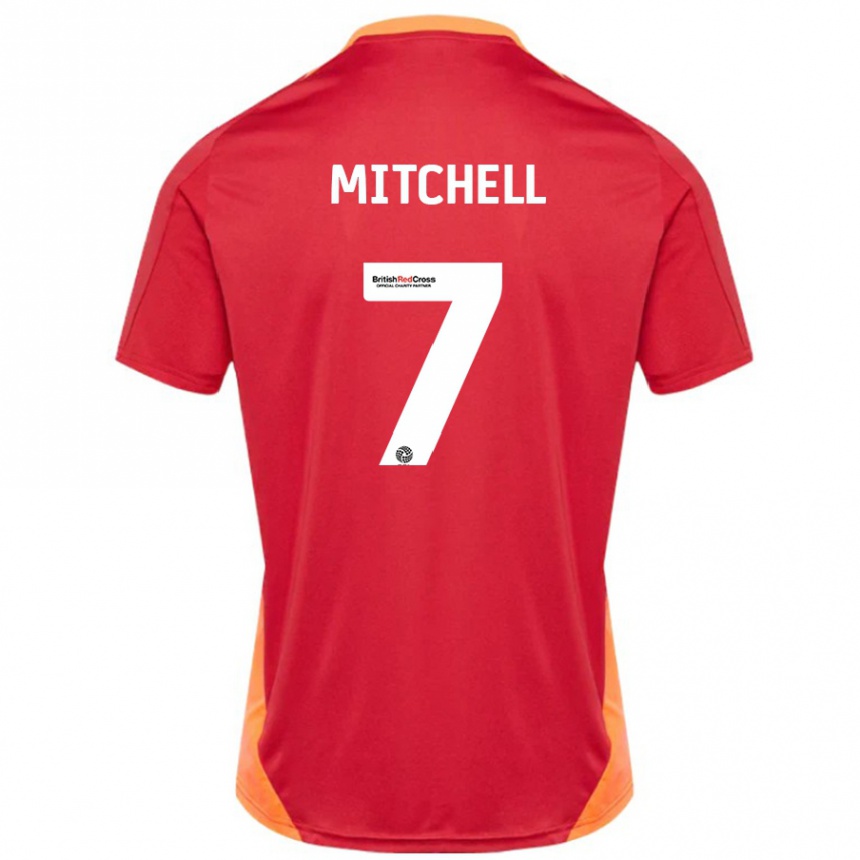 Niño Fútbol Camiseta Demetri Mitchell #7 Azul Blanquecino 2ª Equipación 2024/25